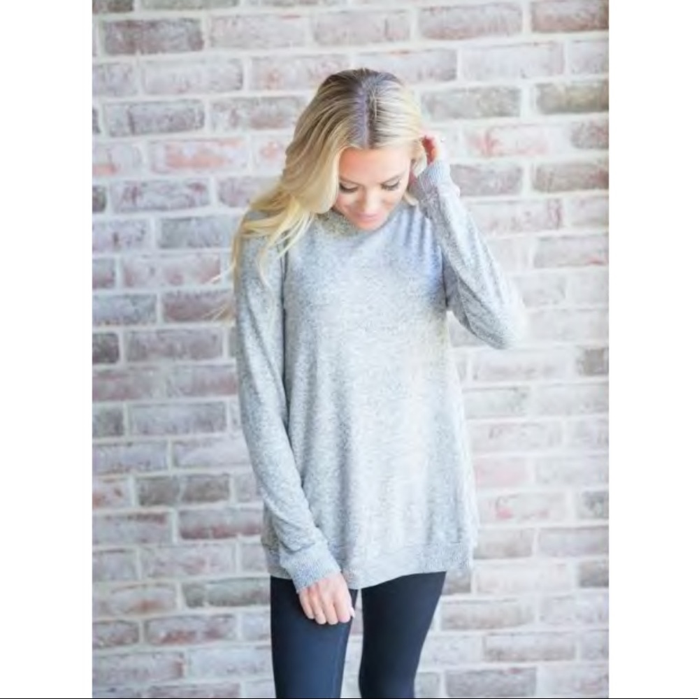 Grey Split  back sweater- NWOT